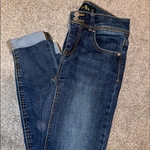 Dark blue denim skinny jeans